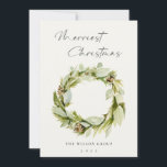 Cartes Pour Fêtes Annuelles Folio Wreath Winter Merriest Christmas Logo<br><div class="desc">Si vous avez besoin d'une personnalisation supplémentaire,  n'hésitez pas à m'envoyer un message sur yellowfebstudio@gmail.com .</div>