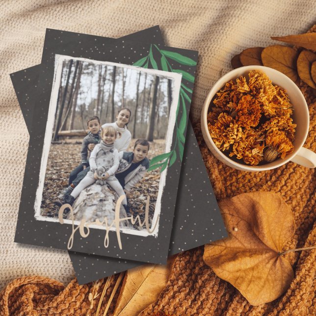 Cartes Pour Fêtes Annuelles Foliole Joyeux et Noël photo moderne (Créateur téléchargé)