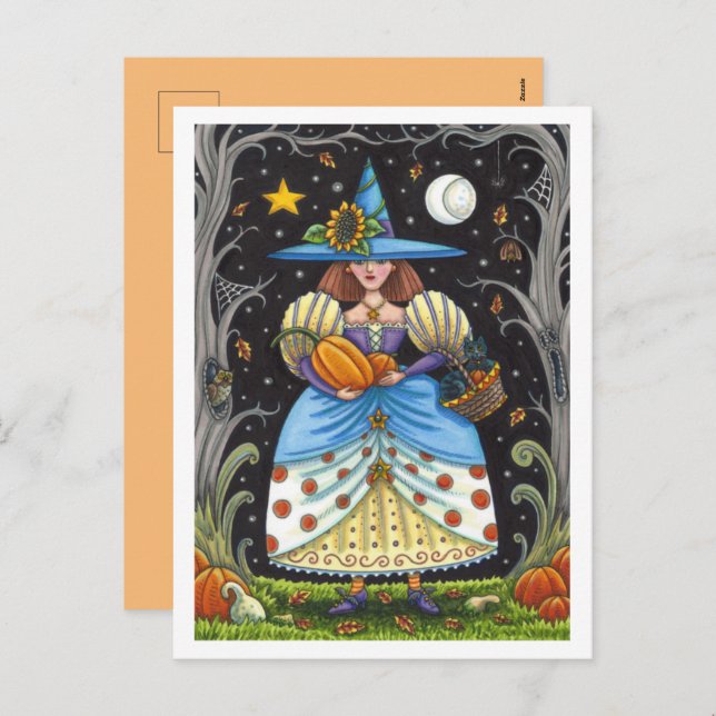 CARTES POUR FÊTES ANNUELLES FOLK ART WITTER EN BOIS ÉFFRAYANTS, CHAT NOIR & OW (Devant / Derrière)