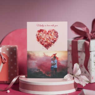 Cartes Pour Fêtes Annuelles Follement amoureux   Cœur floral   Photo personnal