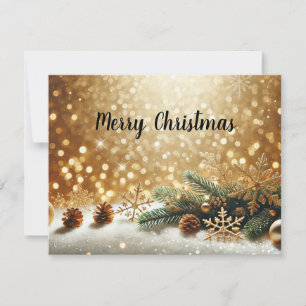Cartes Pour Fêtes Annuelles Fond de Noël en paillettes dorées avec espace de c