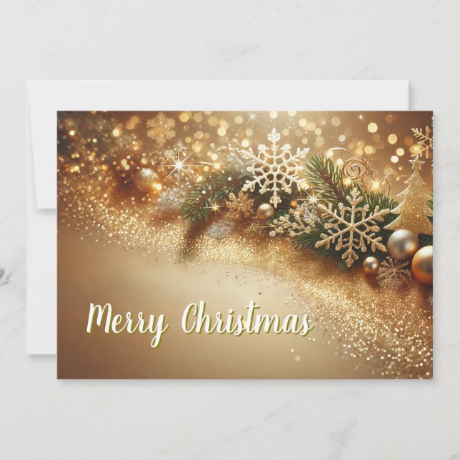 Cartes Pour Fêtes Annuelles Fond de Noël luxueux avec Bokeh doré (Devant)