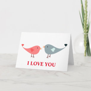 Cartes Pour Fêtes Annuelles Fond d'oiseaux d'amour Je t'aime