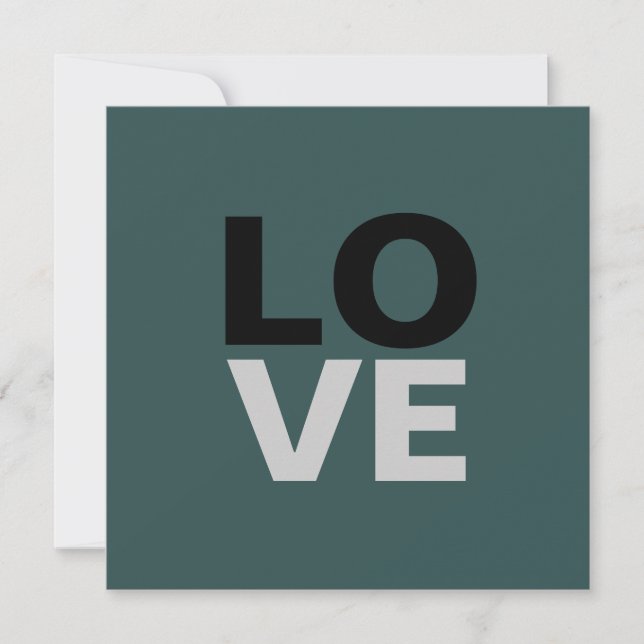 Cartes Pour Fêtes Annuelles Fond gris ardoise tendance Amour Mariage  (Devant)