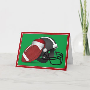 Cartes Pour Fêtes Annuelles Football Et Casque De Noël