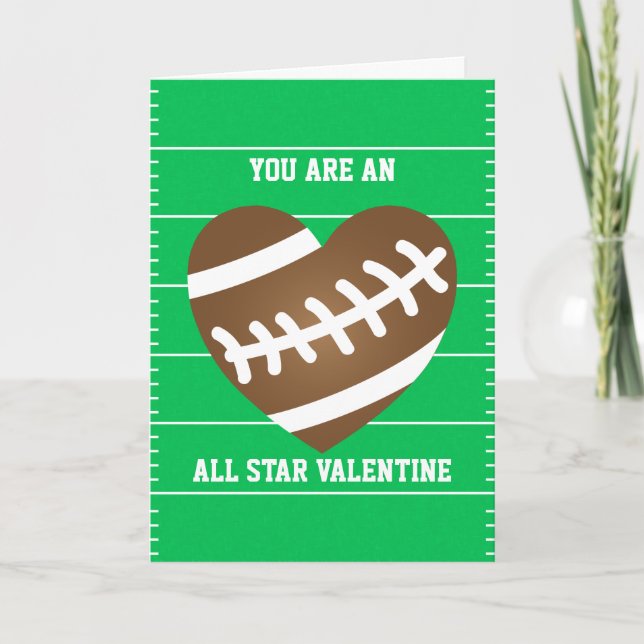 Cartes Pour Fêtes Annuelles Football Heart Sports Fan Valentine's Day (Devant)
