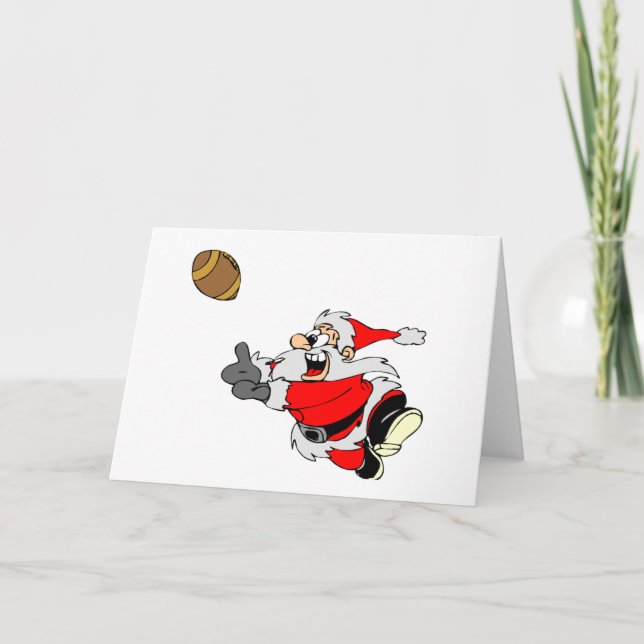 Cartes Pour Fêtes Annuelles Football Santa Claus (Devant)