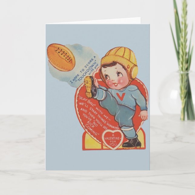 Cartes Pour Fêtes Annuelles Football vintage Valentine (Devant)