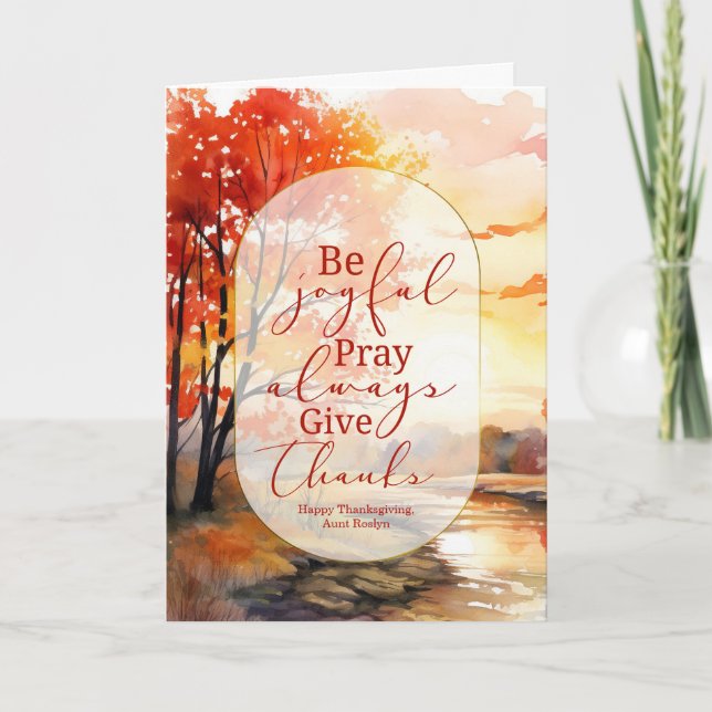 Cartes Pour Fêtes Annuelles for Aunt Thanksgiving Autumn Foliage Custom (Devant)