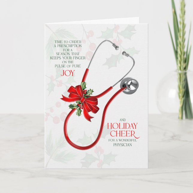 Cartes Pour Fêtes Annuelles for Doctor Stethoscope Joy and Cheer (Devant)