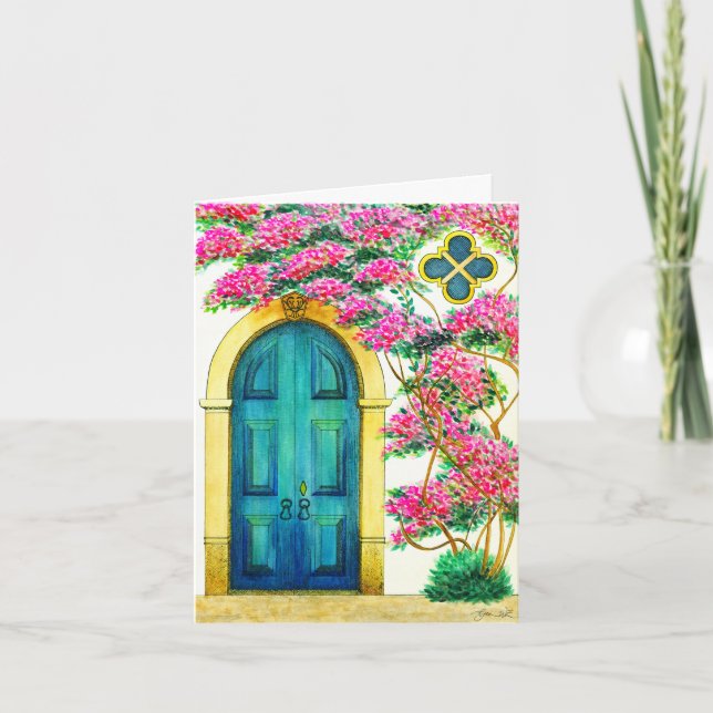 Cartes Pour Fêtes Annuelles Force et Beauté - Encadrement de porte antique (Devant)