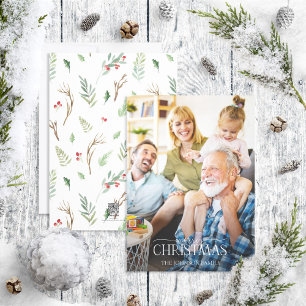 Cartes Pour Fêtes Annuelles Forest Berry Pinecone Joyeux Noël Photo