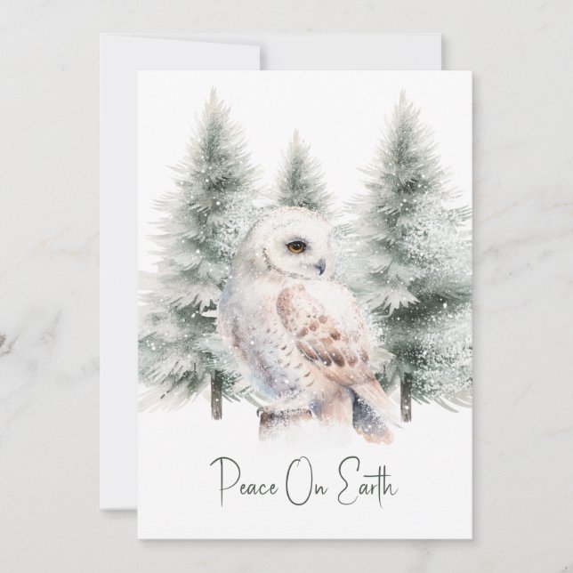 Cartes Pour Fêtes Annuelles Forêt boisée Animaux Noël (Devant)