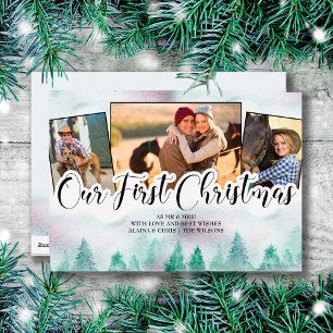 Cartes Pour Fêtes Annuelles Forêt Brumeuse 3 Photo Lettre Main Premier Noël