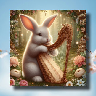 Cartes Pour Fêtes Annuelles Forêt de Bunny Art Nouveau vintage Pâques