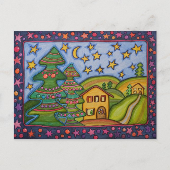 Cartes Pour Fêtes Annuelles Forêt de Noël (Devant)