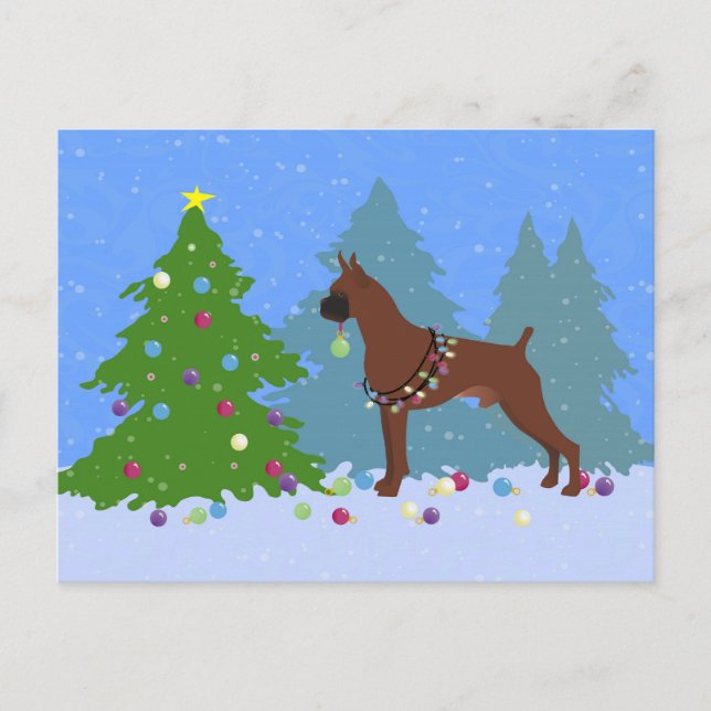 Cartes Pour Fêtes Annuelles Forêt de Noël de la boîte (Devant)