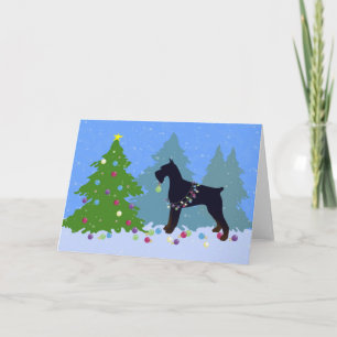 Cartes Pour Fêtes Annuelles Forêt de Noël Giant Schnauzer