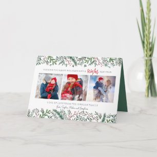 Cartes Pour Fêtes Annuelles Forêt de Pins 3 Photos Photocard