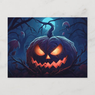 Cartes Pour Fêtes Annuelles Forêt déplaisante avec Jack O' Lanterns Halloween