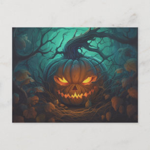 Cartes Pour Fêtes Annuelles Forêt déplaisante avec Jack O' Lanterns Halloween