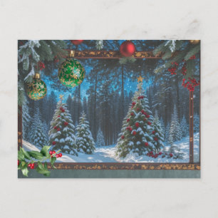 Cartes Pour Fêtes Annuelles Forêt d'hiver de Noël