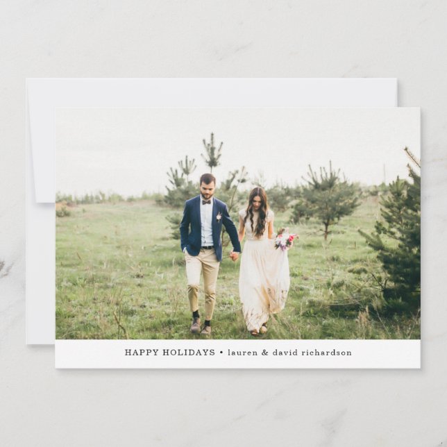 Cartes Pour Fêtes Annuelles Forêt d'hiver | Photo Joyeuses Fêtes (Devant)