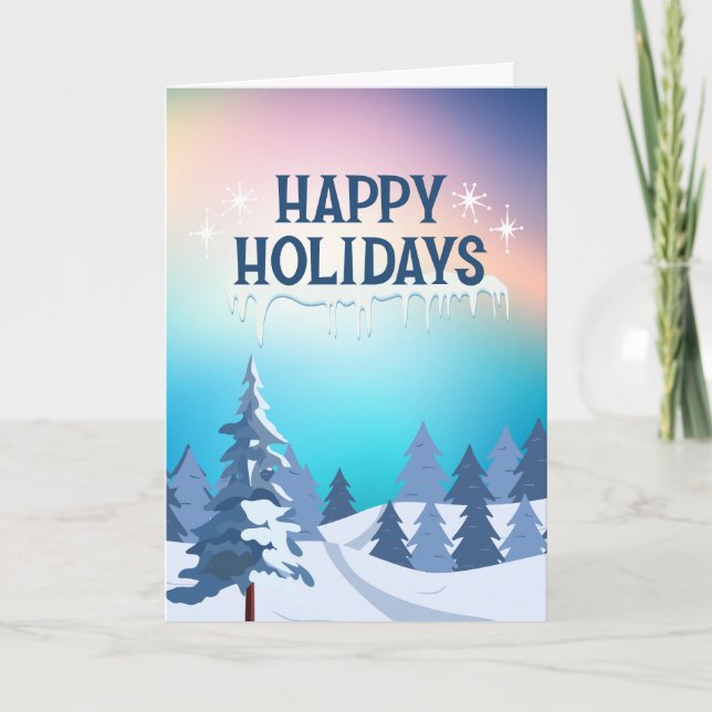 Cartes Pour Fêtes Annuelles Forêt enneigée (Devant)