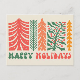 Cartes Pour Fêtes Annuelles Forêt festive rétro