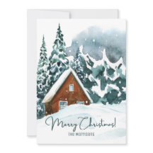 Forêt hivernale classique à l'aquarelle Joyeux Noë