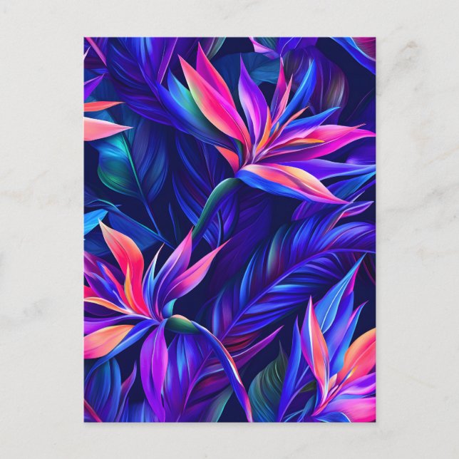 Cartes Pour Fêtes Annuelles Forêt tropicale de minuit (Devant)