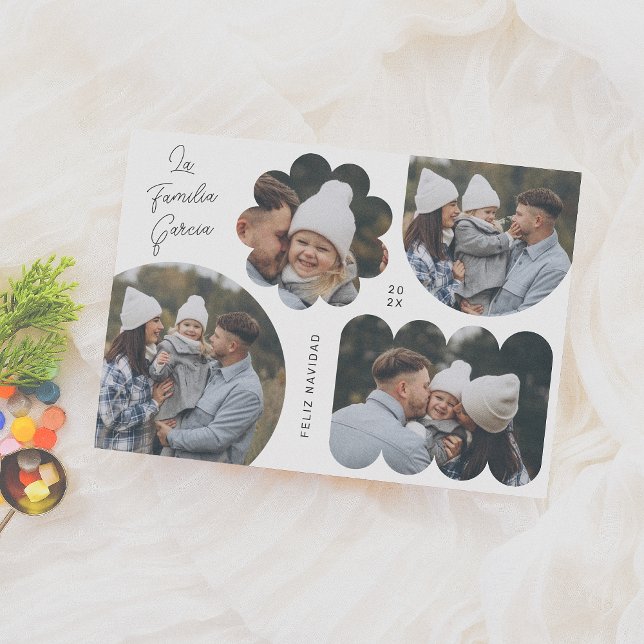 Cartes Pour Fêtes Annuelles Formas Divertidas | Collage de Navidad 5 photos (Créateur téléchargé)