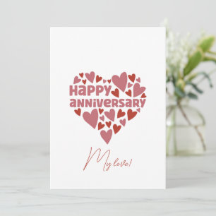 Cartes Pour Fêtes Annuelles Forme de coeur rose mignon Romantique Bonne Annive
