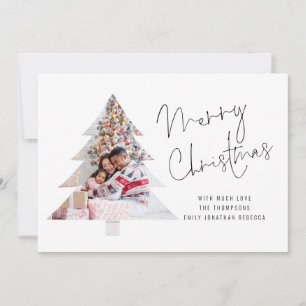 Cartes Pour Fêtes Annuelles Forme de l'arbre Photo 2026 Calendrier Joyeux Noël