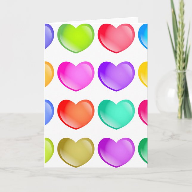 Cartes Pour Fêtes Annuelles Formes cardiaques (Devant)