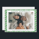 Cartes Pour Fêtes Annuelles Formes de Lilac vert blanc mignon Photo personnali<br><div class="desc">Carte de vacances photo personnalisée en forme de Lilac et de Green Whimsical</div>