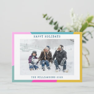 Cartes Pour Fêtes Annuelles Formes géométriques de soleil éclatantes rose chau