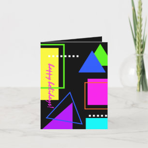 CARTES POUR FÊTES ANNUELLES FORMES NÉON RÉTRO DES ANNÉES 80 VACANCES DE NOËL P