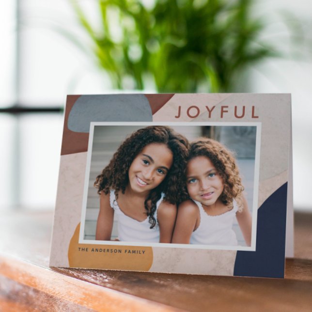 Cartes Pour Fêtes Annuelles Formes peintes à l'aquarelle abstraites Photo bohè (Créateur téléchargé)