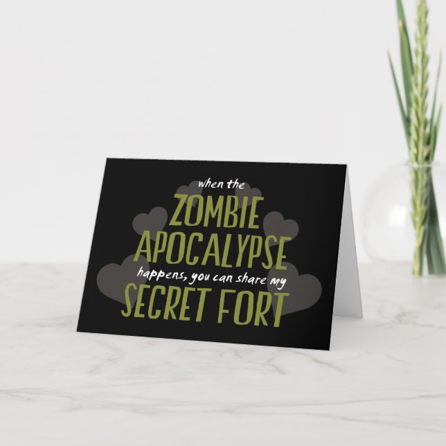 Cartes Pour Fêtes Annuelles Fort d'apocalypse de zombi (Devant)