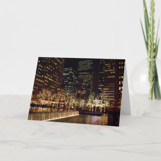 Cartes Pour Fêtes Annuelles Fountain Lights New York (Devant)