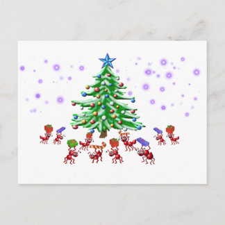 Cartes Pour Fêtes Annuelles Fourmi-ticipation de Noël