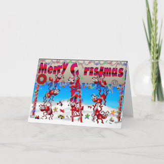 Cartes Pour Fêtes Annuelles Fourmis de Noël