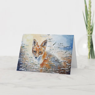 Cartes Pour Fêtes Annuelles Fox in the snow Christmas card