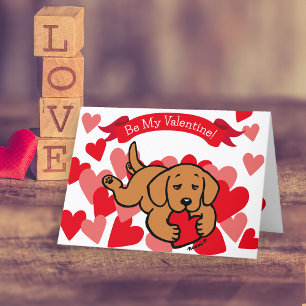Cartes Pour Fêtes Annuelles Fox Red Labrador Chiot Coeur Cheval Coeur Valentin