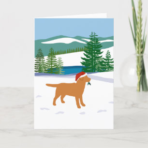 Cartes Pour Fêtes Annuelles Fox Red Labrador Christmas Winter View