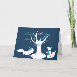 Cartes Pour Fêtes Annuelles Foxes Christmas Tree From Our House To Yours