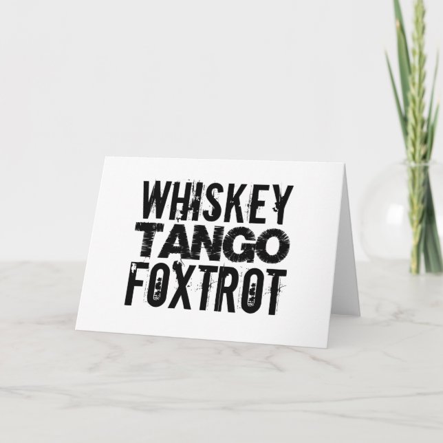 CARTES POUR FÊTES ANNUELLES FOXTROT DE TANGO DE WHISKEY (Devant)