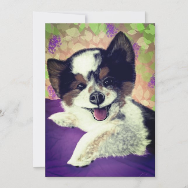 Cartes Pour Fêtes Annuelles Foxy's Happy Dog Face (Devant)