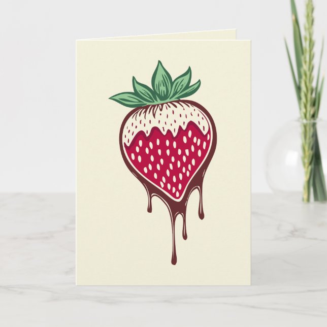 Cartes Pour Fêtes Annuelles fraise enrobée de chocolat (Devant)